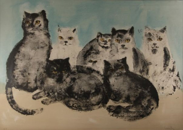 s_fini_P0027-Leonor-Fini-Portret-van-acht-katten